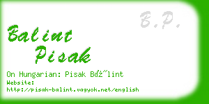 balint pisak business card